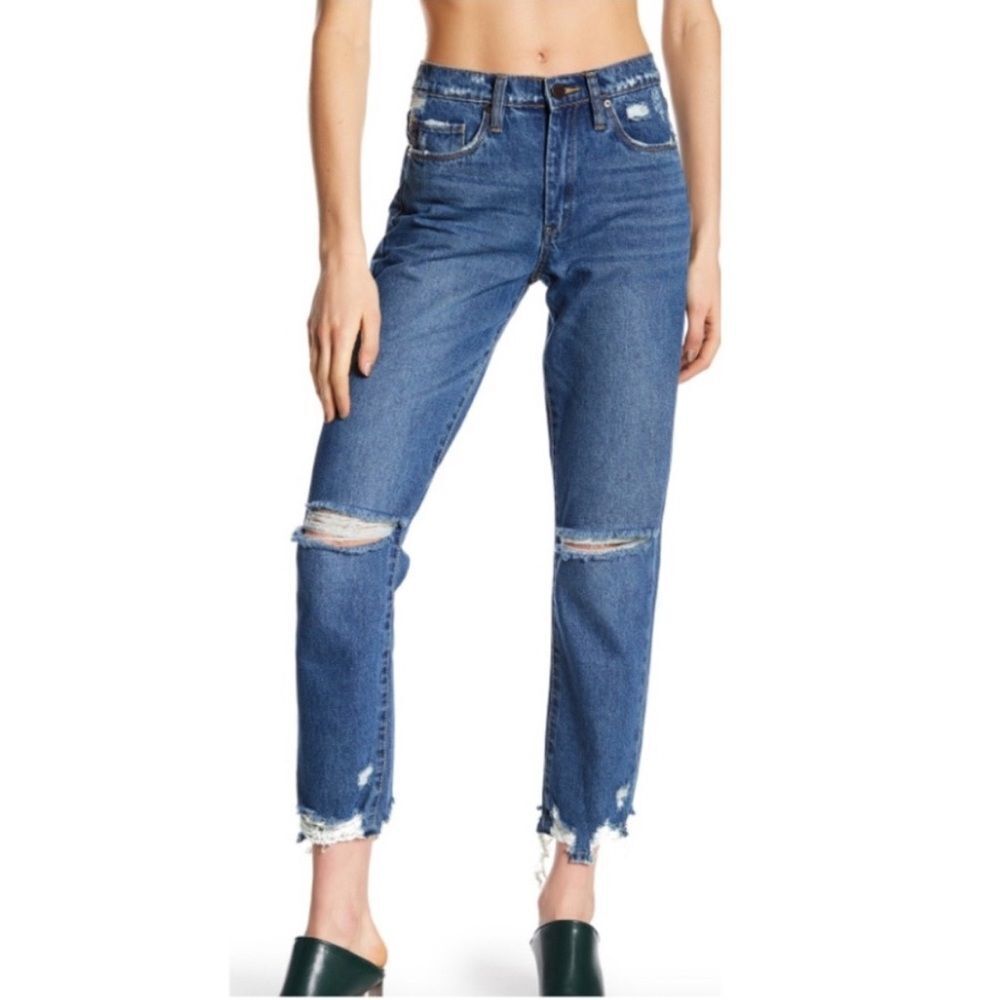 Blank NYC The Straight Up Distressed Knee and Ankles Jeans Size 27